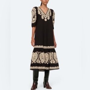 Sea New York Holly Embroidered Midi Dress